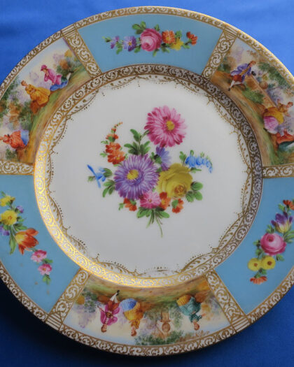 【レア】凛として美しいドレスデンのプレート（22.5cm）