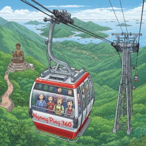 ガラス床キャビンでスリル満点！空中から見るランタオ島の絶景体験