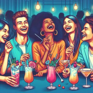 バーで酔っ払う人たち